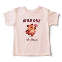 Red Panda Flower First Birthday Girl