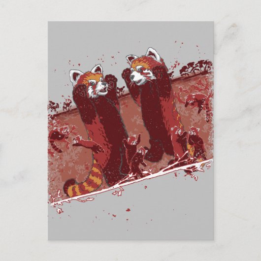 Red Panda Fury Briefkaart (Voorkant)