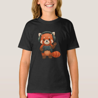 Red Panda Gamer, Gaming Controller & Hoofdtelefoon T-shirt