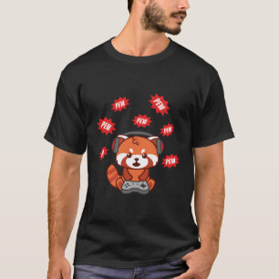 Red Panda Gamer Videogames T-shirt