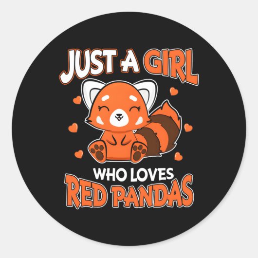 Red Panda gewoon een die houdt van rode panda's Ronde Sticker (Voorkant)