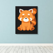Red Panda Gift Kinder vrouwen Kawaii Red Panda Canvas Afdruk (Insitu (Houten vloer))
