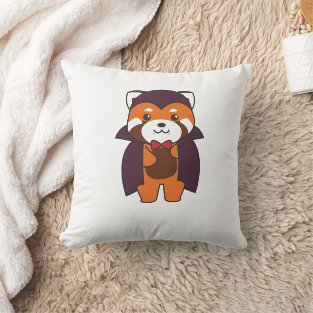 Red Panda Halloween Cute Devil Vampire Costume Kussen (Deken)