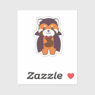Red Panda Halloween Cute Devil Vampire Costume Sticker