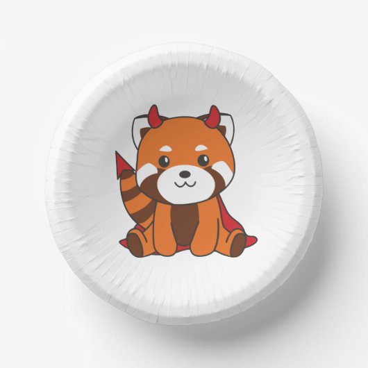 Red Panda Halloween Cute Devil Witch Costume Papieren Kommen (Voorkant)