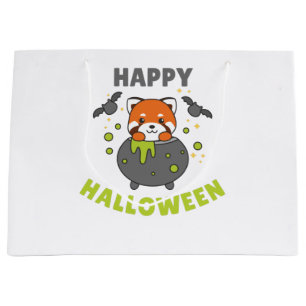 Red Panda Happy Halloween Cauldron Bat Groot Cadeauzakje