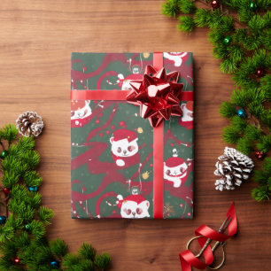 Red Panda Haven - Abstracte Kerst Red Panda Cadeaupapier
