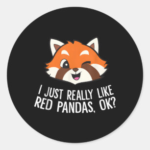Red Panda ik hou echt van Red Pandas OK Ronde Sticker