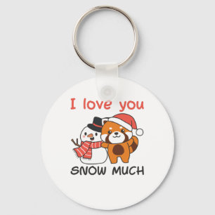 Red Panda ik hou van je sneeuwsnoepje Sleutelhanger