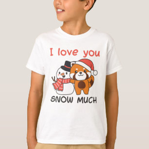 Red Panda ik hou van je sneeuwsnoepje T-shirt