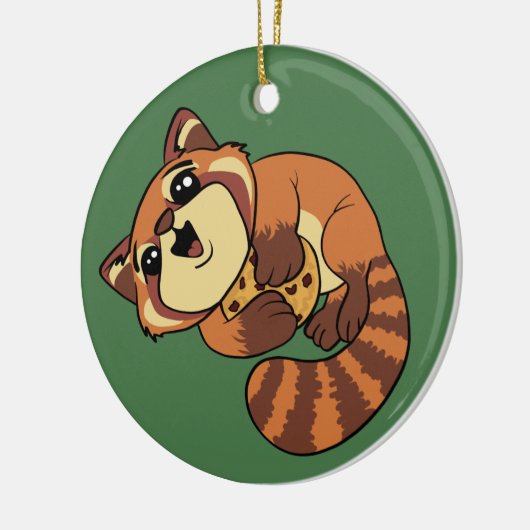 Red Panda. Keramisch Ornament (Links)