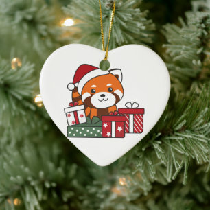 Red Panda kerstcadeau Winter Red Pandas Keramisch Ornament