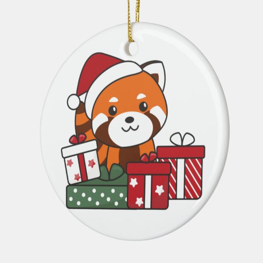 Red Panda kerstcadeau Winter Red Pandas Keramisch Ornament (Links)