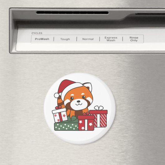 Red Panda kerstcadeau Winter Red Pandas Magnet Magneet (Insitu (Vaatwasser))
