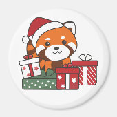 Red Panda kerstcadeau Winter Red Pandas Magnet Magneet (Voorkant)
