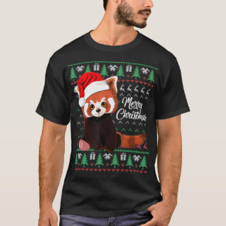 Red Panda Kerstmis Ugly Sweater Merry Xmas Pajama T-shirt