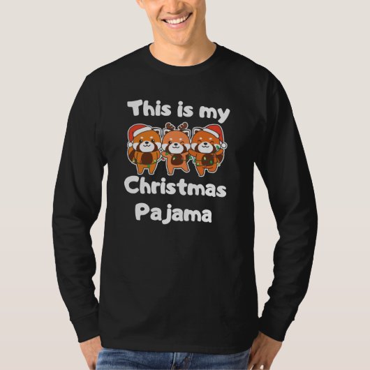 Red Panda kerstpyjama T-shirt (Voorkant)