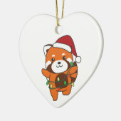 Red Panda Kerstwinter Rood Pandas Cera Keramisch Ornament (Links)