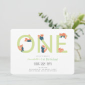 Red Panda Light Green 1er anniversaire Invitation (Debout devant)