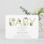 Red Panda Lime Green Baby shower Uitnodiging (Staand voorkant)