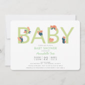 Red Panda Lime Green Baby shower Uitnodiging (Voorkant)