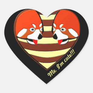 Red Panda Love hart Sticker