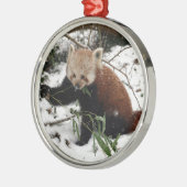 Red Panda Metalen Ornament (Links)