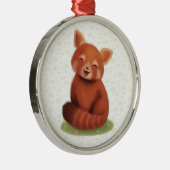 Red Panda Metalen Ornament (Rechts)