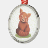 Red Panda Metalen Ornament (Links)