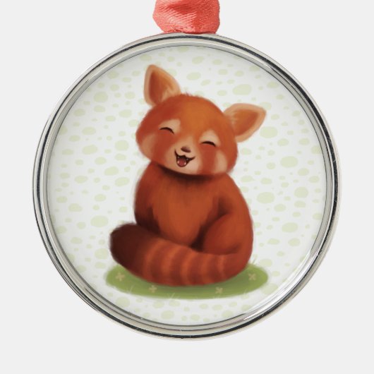 Red Panda Metalen Ornament (Voorkant)