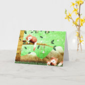 Red Panda montagne - carte de voeux (Fleur jaune)