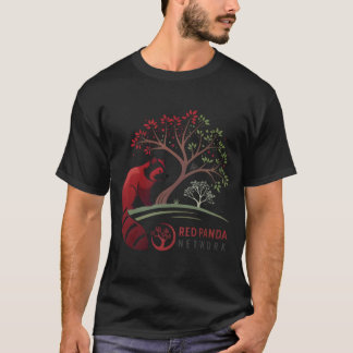 Red Panda Network Black T-shirt