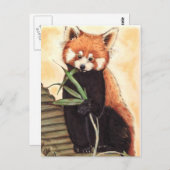 Red Panda Nom Briefkaart (Voorkant / Achterkant)