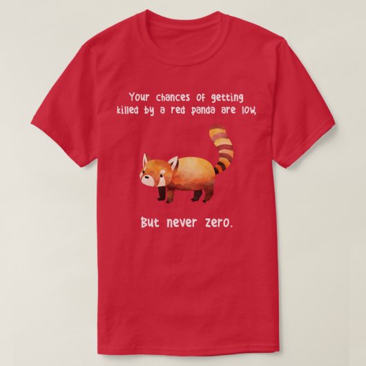 Red Panda Nooit Zero T-shirt (Design voorkant)