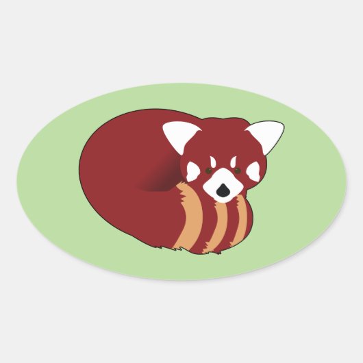 Red Panda Ovale Sticker (Voorkant)