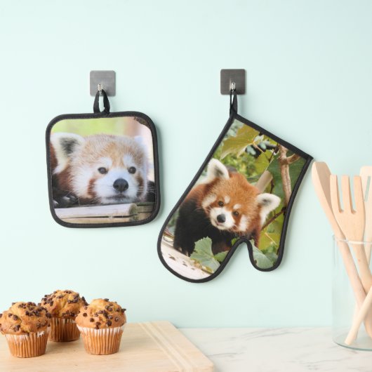 Red Panda Ovenwant & Pannenlap Set (Insitu(Ophanging))