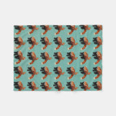 Red Panda & Owl Fleece Blanket Deken (Voorkant (Horizontaal))