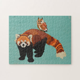 Red Panda & Owl Puzzle Legpuzzel