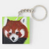 Red Panda Painting Sleutelhanger (Achterkant)