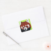 Red Panda Painting Vierkante Sticker (Envelop)