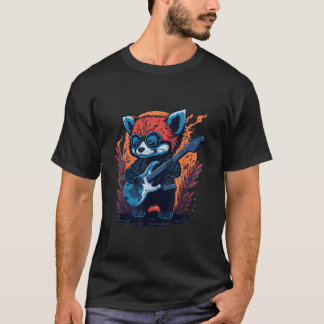 Red Panda Playing Guitar Animal Enthusiasts T-shirt