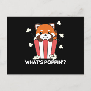 Red Panda Popcorn Whats Poppin Funny Briefkaart