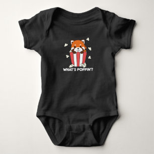 Red Panda Popcorn Whats Poppin Funny Romper