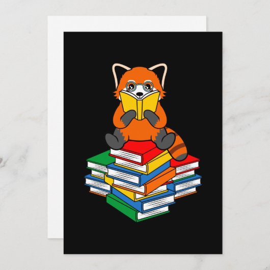 Red Panda Reading Books Cute Pet Animal Pandas Lov Bedankkaart (Voorkant / Achterkant)