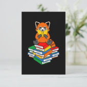 Red Panda Reading Books Cute Pet Animal Pandas Lov RSVP Kaartje (Staand voorkant)