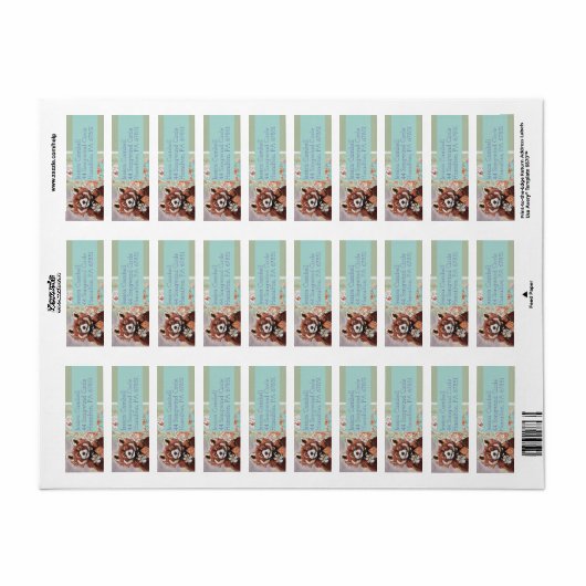 Red Panda Return-adreslabel Etiket (Full Sheet)