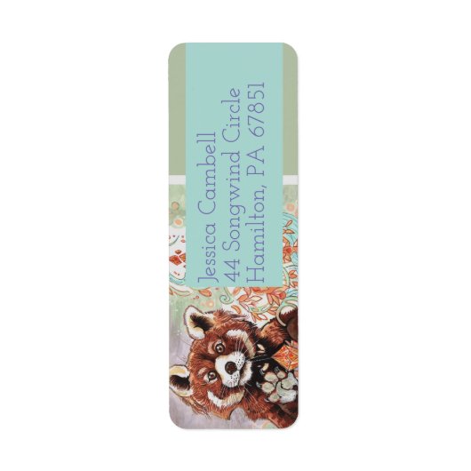 Red Panda Return-adreslabel Etiket (Voorkant)