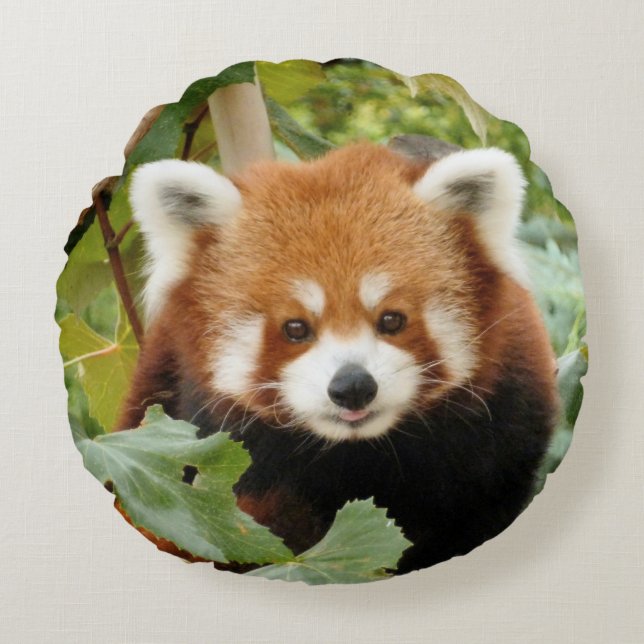 Red Panda Rond Kussen (Voorkant)