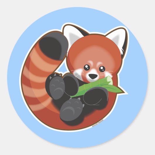 Red Panda Ronde Sticker (Voorkant)
