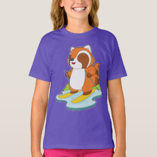 Red Panda Skier Ski T-shirt